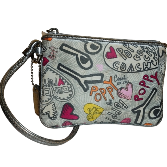 Coach Poppy Graffiti Wristlet - Picture 2 of 10